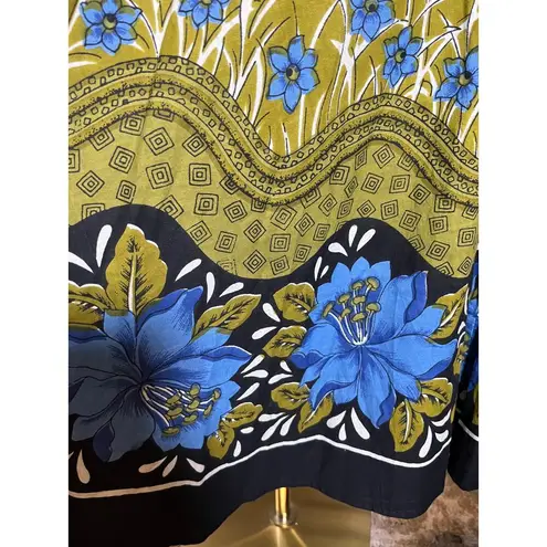 Pretty Pink Women Small Dress Blue Olive Black Cotton Peasant Boho Vintage