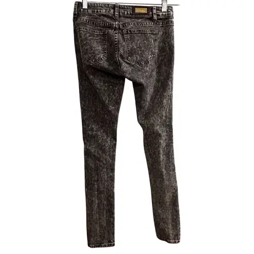 B&G Women's Skinny Distressed Acid Wash Jeans Black Size 26