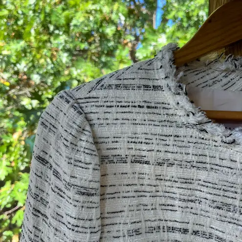 Rebecca Taylor Women's White And Black Tweed Peplum Jacket Size 8