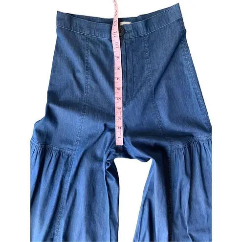 WARM Tiered Wide Leg Palazzo Pants Blue Size XS