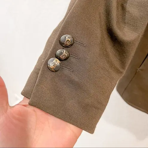 Massimo Dutti Green Knit Fitted Double Breasted Stretchy Blazer EU 38