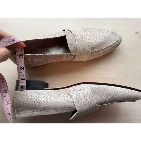 AGL Ivory snake embossing Loafers ATTILIO GIUSTI LEOMBRUNI Women size 41.5