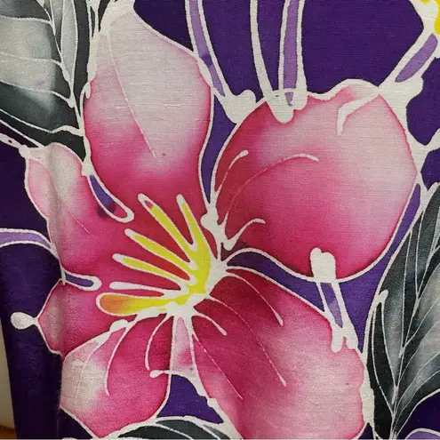 Vintage Kaftan Floral Purple Caftan Women Maxi Beachy Vacation Tropical Hawaiian Size undefined