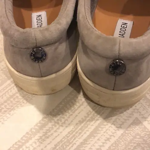 Steve Madden  Suede Sand Colored Slip On Sneakers