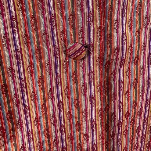 Coldwater Creek XL Silk Blend Jacket Vertical Striped Purple Orange Red