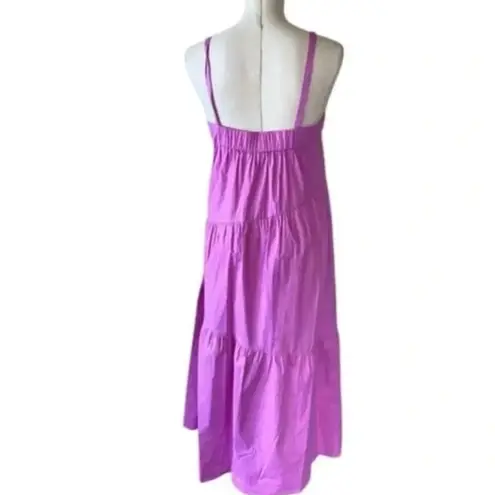 Donna Morgan NWT Tiered Cotton Stretch Maxi Sundress Pink