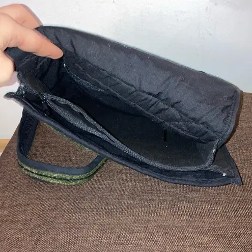 Green Wool Embroidery Crossbody Purse Made in Guatemala