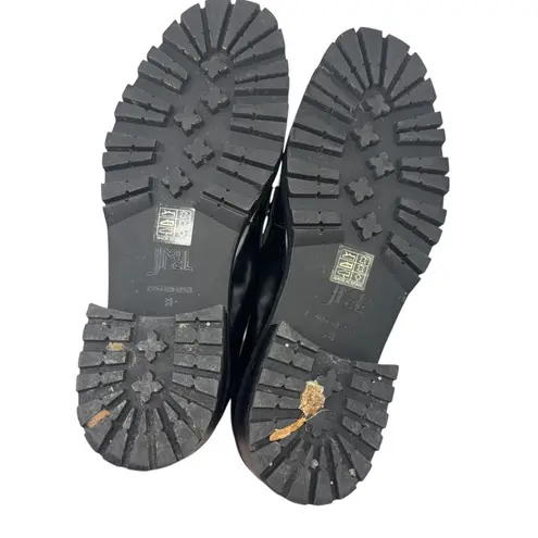 J. McLaughlin Black Patent Leather Grayson Horsebit Lug Sole Leather Loafers 8