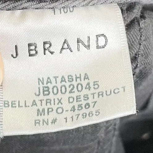 J Brand  Natasha Sky-High Cropped Skinny Jeans Bellatrix Destruct Black Denim 25