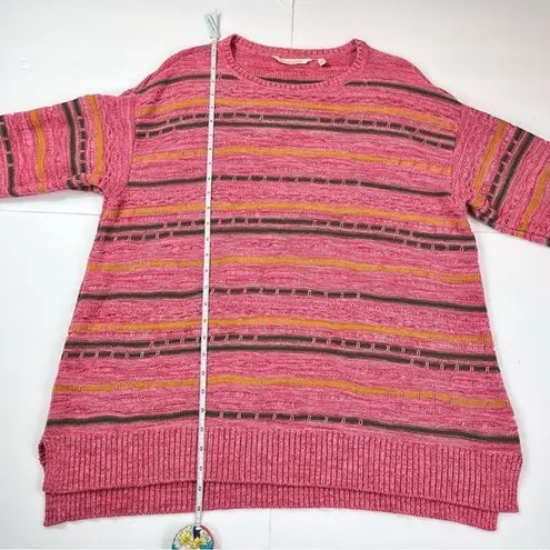 Soft Surroundings Lisabetta Art Stripe Dusty Cedar Pink Sweater 1X - Image 9