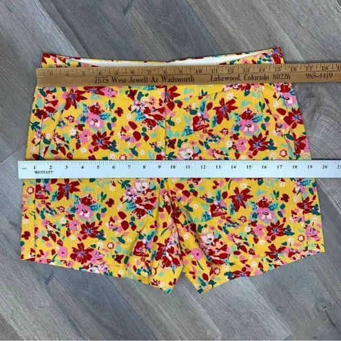 J. Crew Factory Floral Basket Weave Chino Shorts Yellow Multi 4