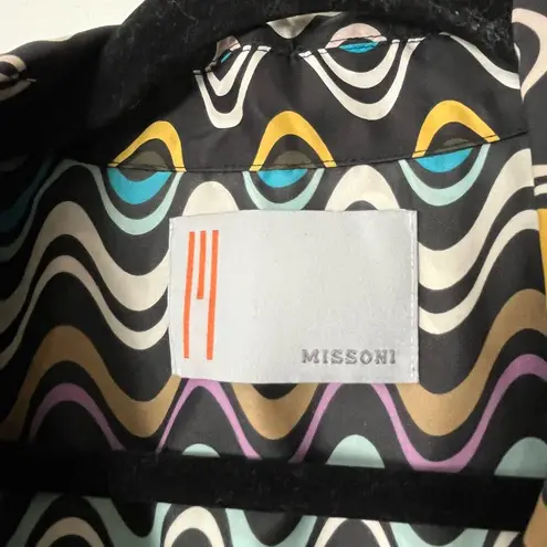 Missoni Graphic Print Lightweight Coat w/Belt - Size 10