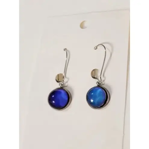 Trending Mood balancing comfort jewelry dangle latch back earrings artisan made Blue
