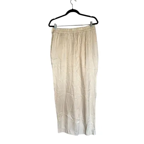 ZARA NWT  SATIN RELAX FIT JOGGERS PANT BEIGE LARGE BLOGGERS FAV POCKETS