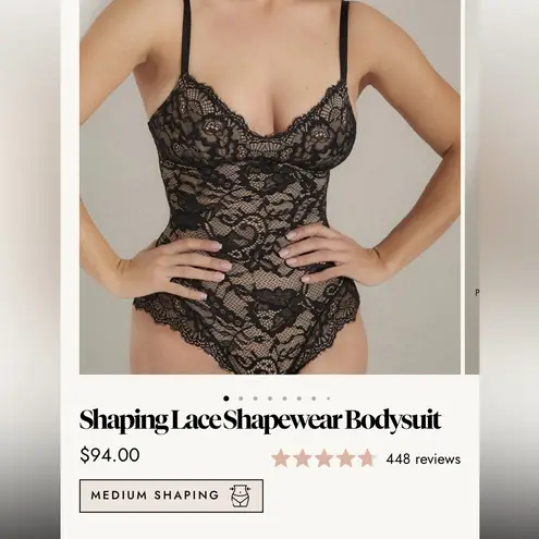 PINSY Lace Shaping Lace Bodysuit Brown Sculpting Stretch Shapewear Large NWT Size M