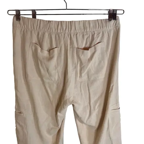 Soft Surroundings Women’s Cream Colored Size 1X Cargo Linen Blend Trouser
