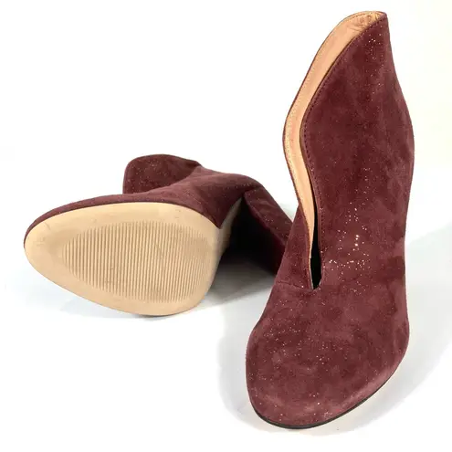 Ganni Vintage Glitter Suede Ankle Boots Size 38 NEW