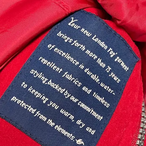 London Fog Vintage Limited Edition Red Hooded Jacket Coat Medium