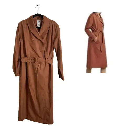 Vintage Together Terracotta Brown Long Sleeve Dress with pockets size 16