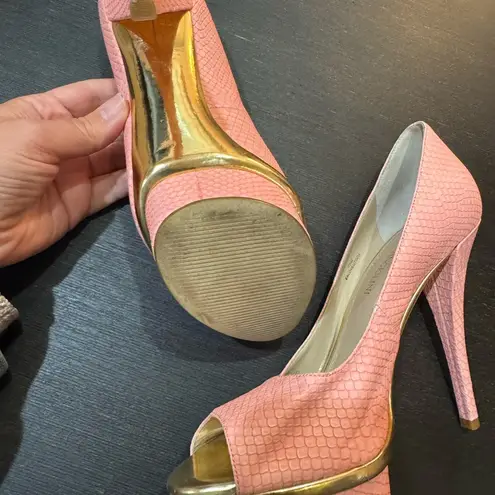 Enzo Angiolini Pink Peep Toe Heels