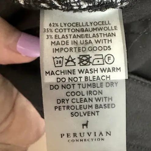 Peruvian Connection Pants Women’s 14 Black Straight Leg High Rise Trouser