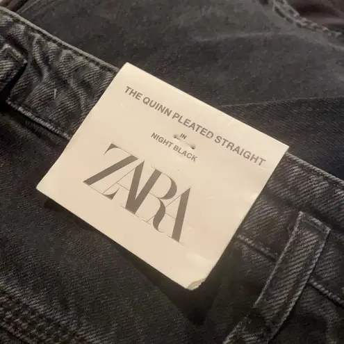 ZARA NWT   PREMIUM QUINN PLEATED STRAIGHT JEANS