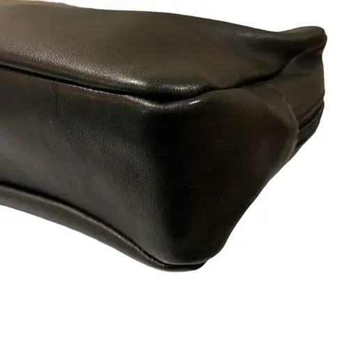 Furla Black Leather Shoulder Bag with Silver Chain Strap EUC