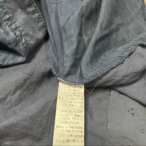 Monoreno Mixed Fabric Button Down Lagenlook Top Size Medium