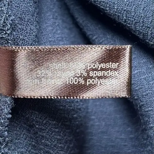 The Limited The Blue Black Sleeveless Dress Large Sheer Top Tie Belt Office Work