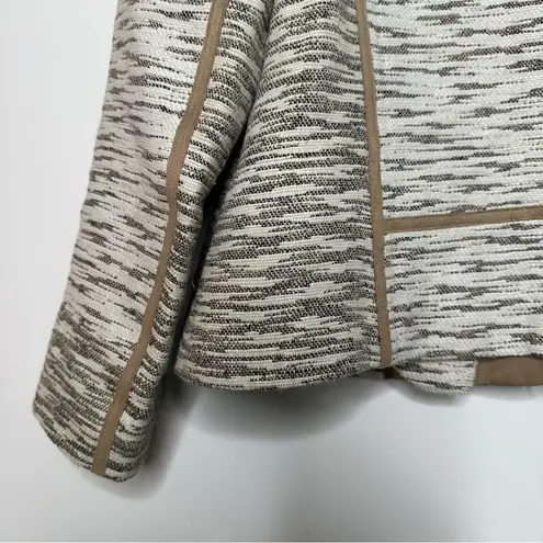 Lafayette 148 New York Beige Linen Blend Zip Up Blazer Size 14 Tan