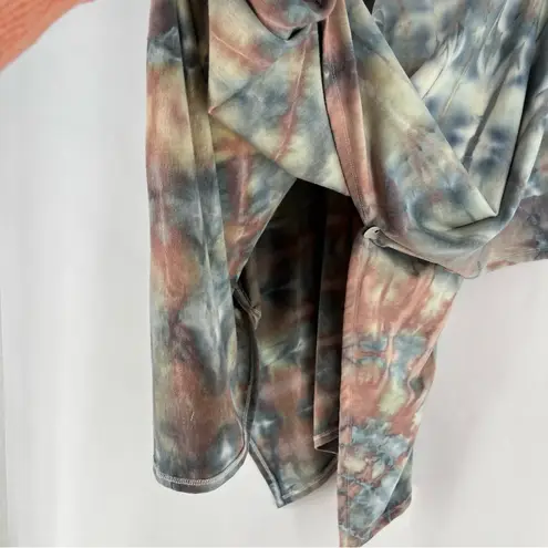 Brightly Twisted Tie Dye Poncho Top Soft Muted Pastel Pink Blue Topper Bohemian Size undefined