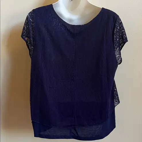 Madison & Berkeley  Navy Lace Blouse
