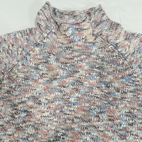 LL Bean Cotton Ragg Space Dye Funnelneck Pullover Sweater Size MEDIUM