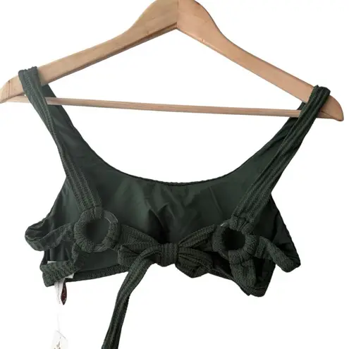 BECCA by Rebecca virtue BECCA Rebecca Virtue Harley Rib Green Strappy Scoop Bikini Top M