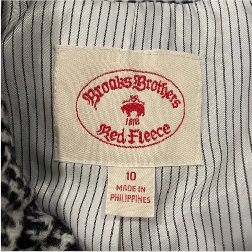 Brooks Brothers Red Fleece Houndstooth Peacoat 10