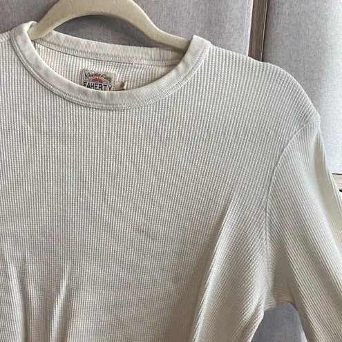 Faherty crew neck waffle knit thermal