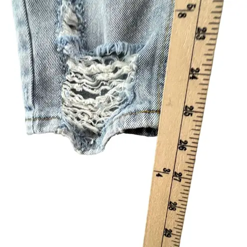 Avec Les Filles Anthropologie Jeans Womens 27 Blue Distressed High Waist Denim