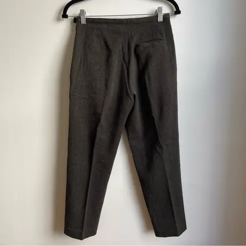Vintage L.L. Bean Womens Gray Worsted Wool Pants Charcoal Size 6 Petite 27" W