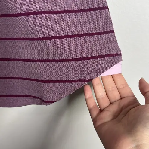 FootJoy Cap Sleeve Birdseye Stripe Jacquard Polo/Golf Shirt size S Purple