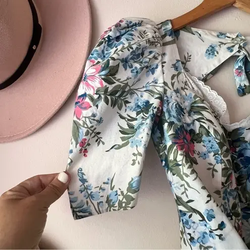 VINTAGE Early 1990's Floral Dress Open Back cottagecore prairie garden RARE