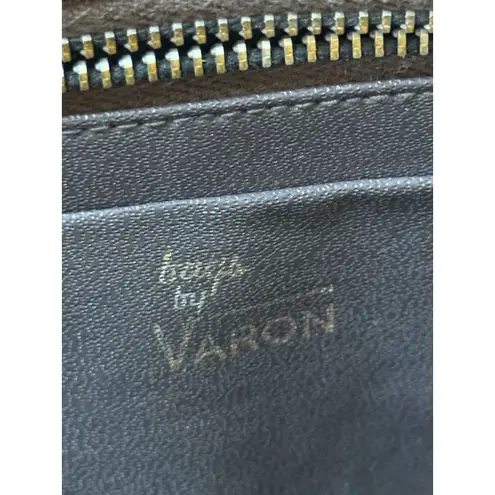 Vintage Bags By Varon Brown Snakeskin Purse Handbag Wooden Handle 1980's