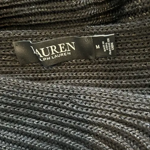 Ralph Lauren LAUREN  Metallic Boat Neck Long Dolman Sleeve Statement Swea…