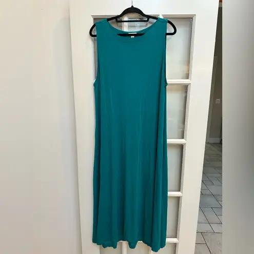 J. Jill Mediterranean Teal Jersey Coastal Beach Career Preppy Maxi Dress Size XL Green