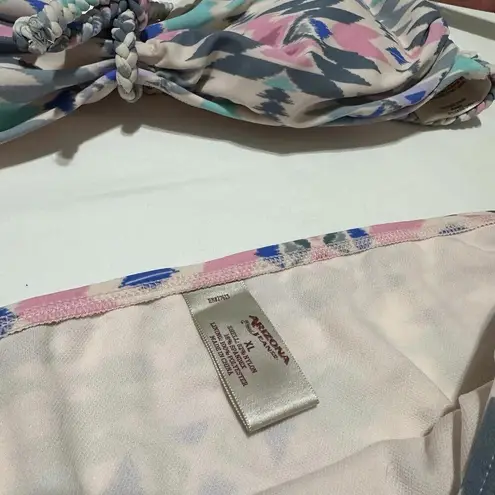 Arizona Jeans Pink Pattern Swimwear Set Bikini Bottom / Top Size XL Extra Large