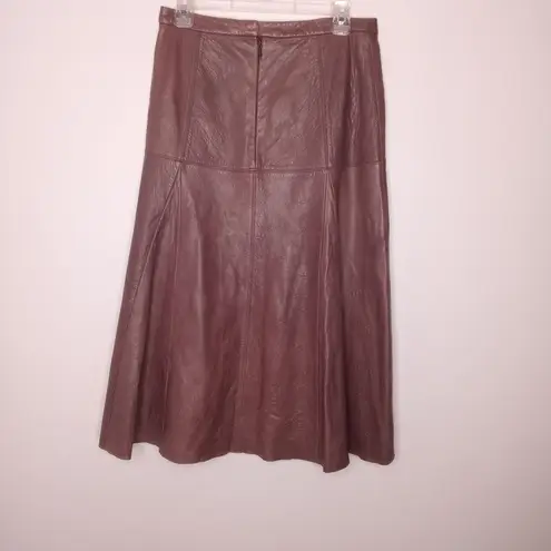 Halston Heritage Taupe Leather Skirt Size 8
