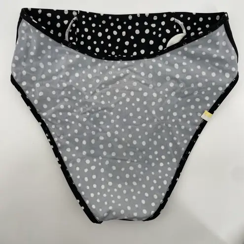 Summersalt Ruffle Oasis Black Polka Dot Bikini 2 Piece Swimsuit High Rise Size 4