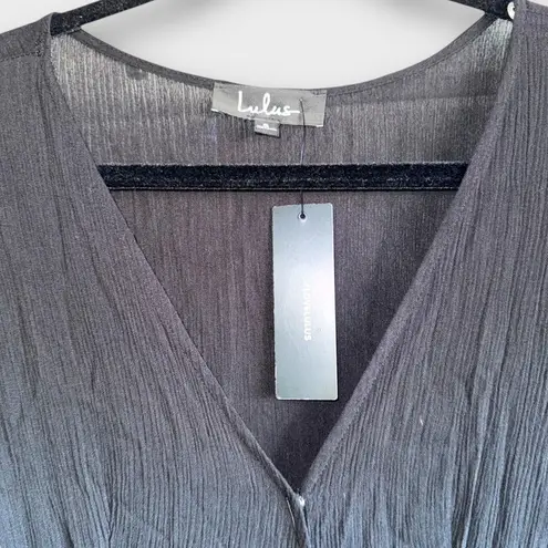 NWT Lulus | Ravishing Charm Black Ruffled Wrap High