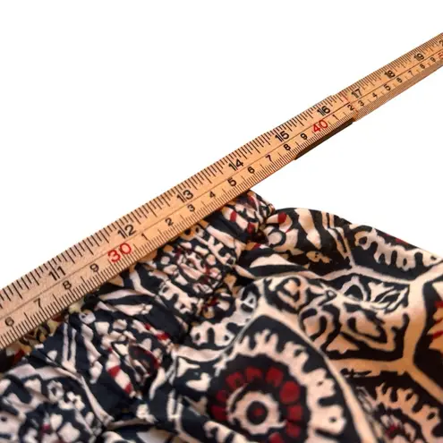 Studio Rasa Block Print Palazzo Pants Size 40 Tiered Wide Leg with Metallic Hem Gold