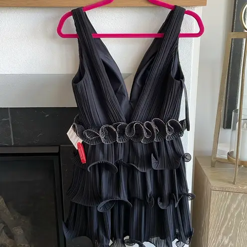 Mac Duggal  Pleated Tiered Mini Dress NEW