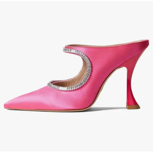 Stuart Weitzman  XCurve Crystal 100 Mule Pump Size 9 Magenta Pink NEW Barbicore